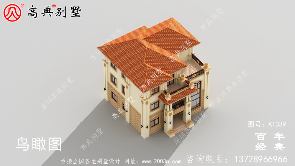 欧式复式三层农村别墅设计图纸_农村三层别墅设计图