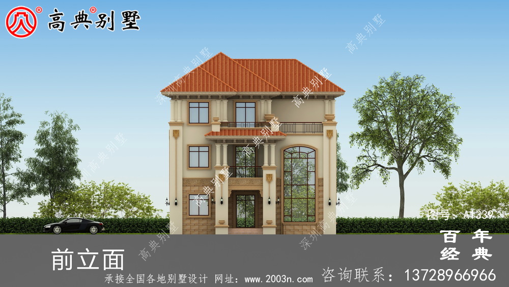 欧式复式三层农村别墅设计图纸_农村三层别墅设计图