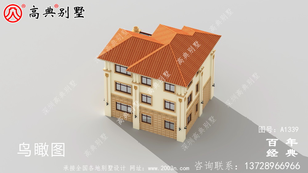 欧式复式三层农村别墅设计图纸_农村三层别墅设计图