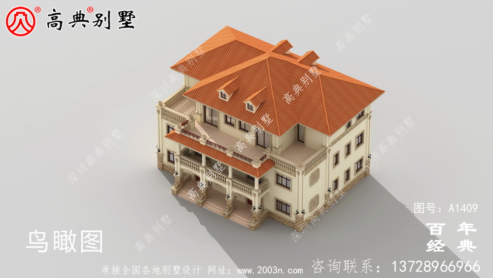 超豪华大气双拼三层别墅设计图纸_农村双拼别墅图纸