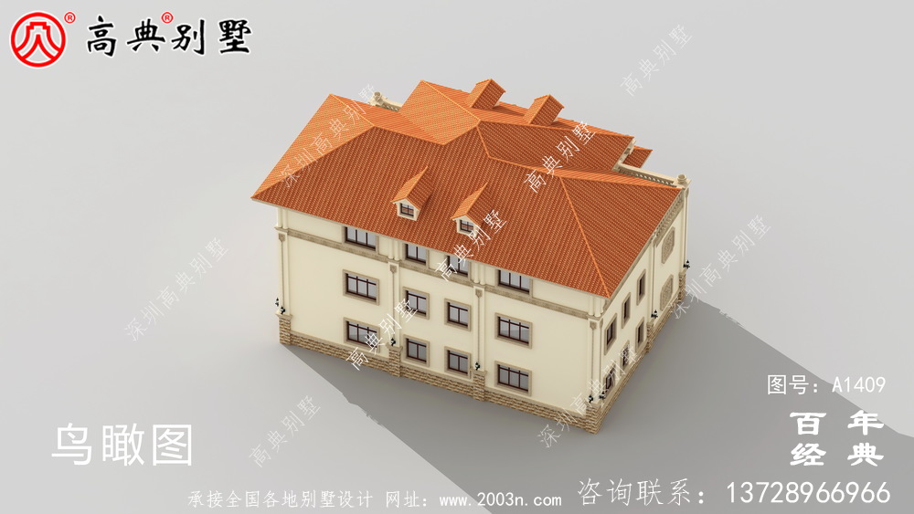 超豪华大气双拼三层别墅设计图纸_农村双拼别墅图纸