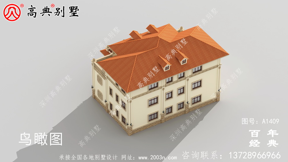 超豪华大气双拼三层别墅设计图纸_农村双拼别墅图纸