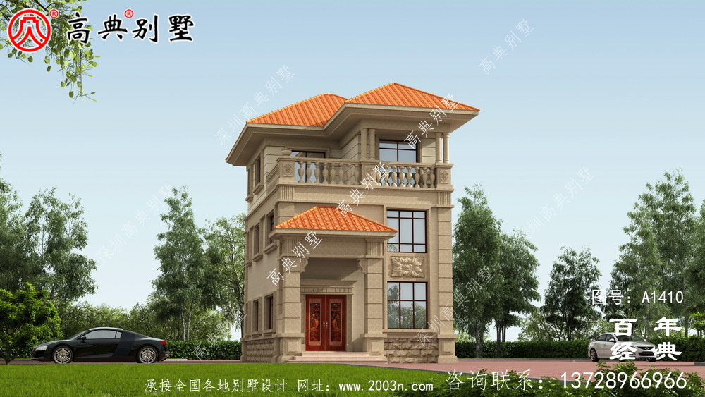 欧式三层小别墅外观效果图_乡村别墅工程图纸 欧式三层小别墅外观效果图_乡村别墅工程图纸