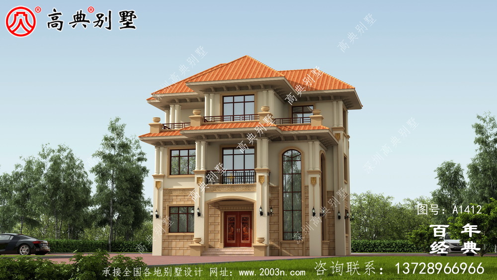 简欧复式三层别墅设计图_乡村别墅工程图纸