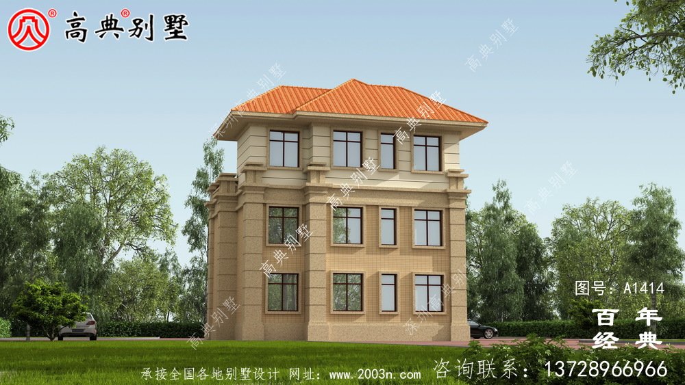 乡村复式三层欧式别墅设计图_乡村别墅工程图纸