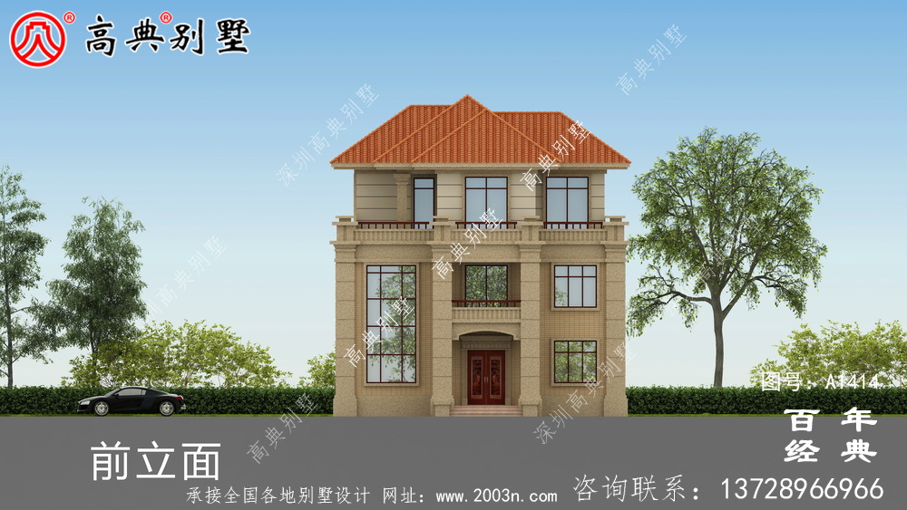 乡村复式三层欧式别墅设计图_乡村别墅工程图纸