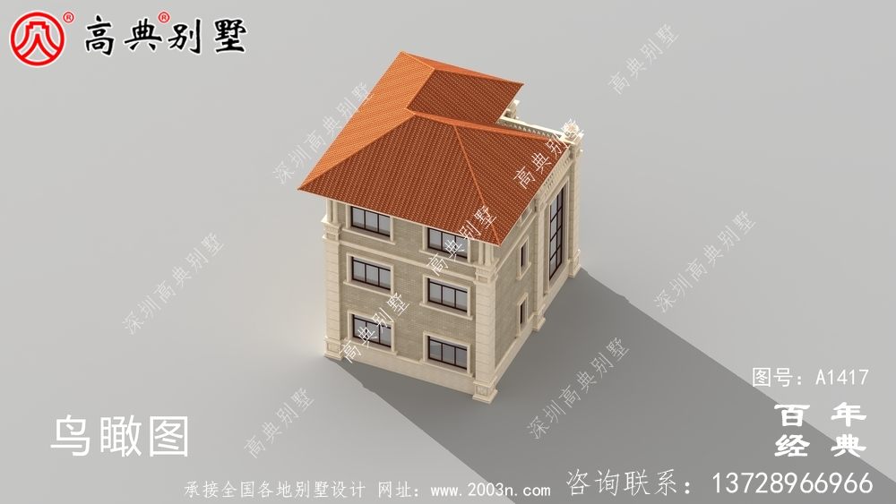 欧式复式三层别墅图纸_乡村别墅工程图纸