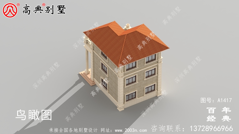 欧式复式三层别墅图纸_乡村别墅工程图纸