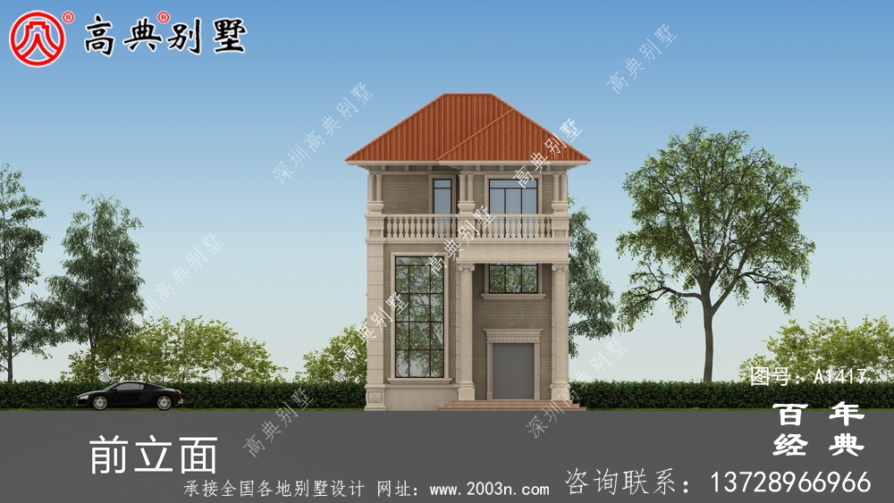 欧式复式三层别墅图纸_乡村别墅工程图纸
