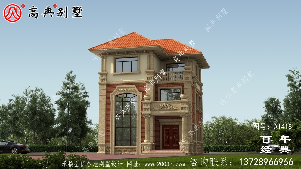 复式三层欧式小别墅外观效果图_农村三层别墅设计 复式三层欧式小别墅外观效果图_农村三层别墅设计