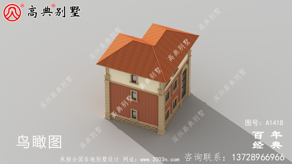 复式三层欧式小别墅外观效果图_农村三层别墅设计