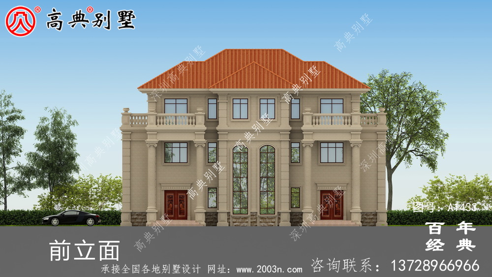 三层豪华复式双拼别墅设计图纸_乡村别墅工程图纸