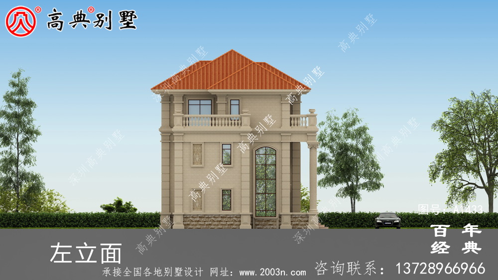 三层豪华复式双拼别墅设计图纸_乡村别墅工程图纸
