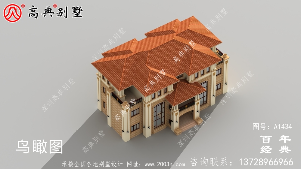 简欧风三层双拼别墅设计图_乡村别墅工程图纸