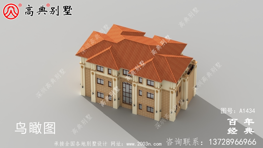 简欧风三层双拼别墅设计图_乡村别墅工程图纸