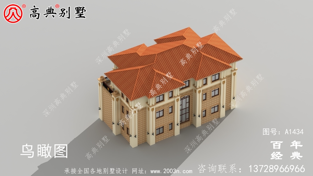 简欧风三层双拼别墅设计图_乡村别墅工程图纸