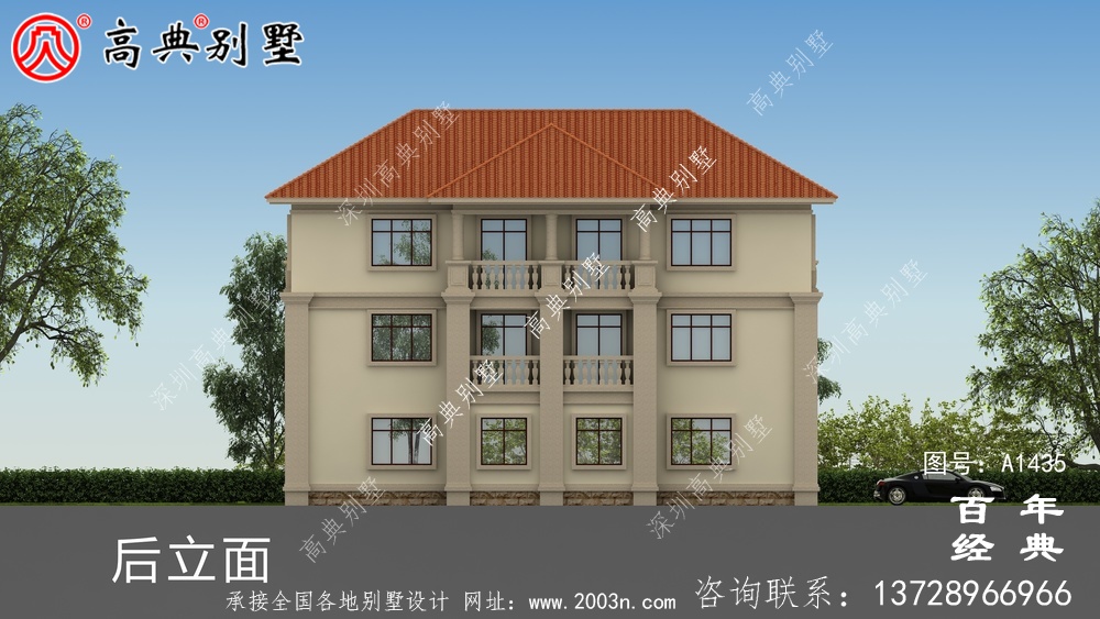 自建三层双拼别墅设计图纸和效果图_农村三层别墅设计