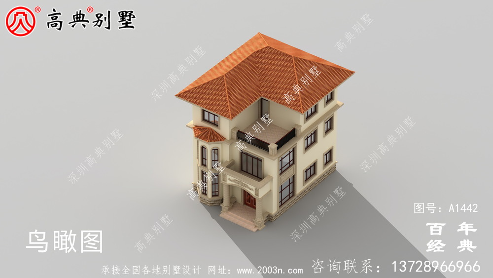气派欧式三层复式别墅设计图纸和效果图_农村三层别墅设计