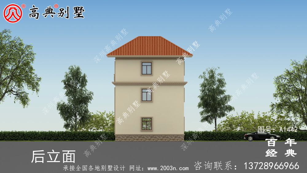 气派欧式三层复式别墅设计图纸和效果图_农村三层别墅设计