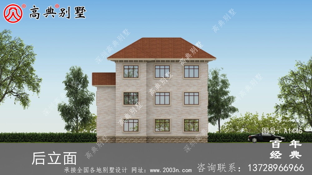欧式古典三层别墅设计图纸及设计效果图_乡村三层别墅设计