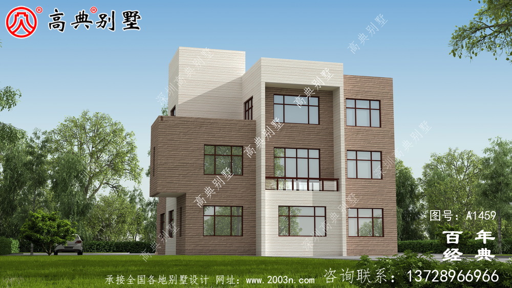高檔現代三層別墅設計圖紙_現代風格別墅設計