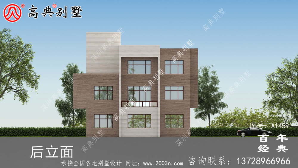 高檔現代三層別墅設計圖紙_現代風格別墅設計