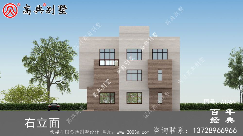 高檔現代三層別墅設計圖紙_現代風格別墅設計