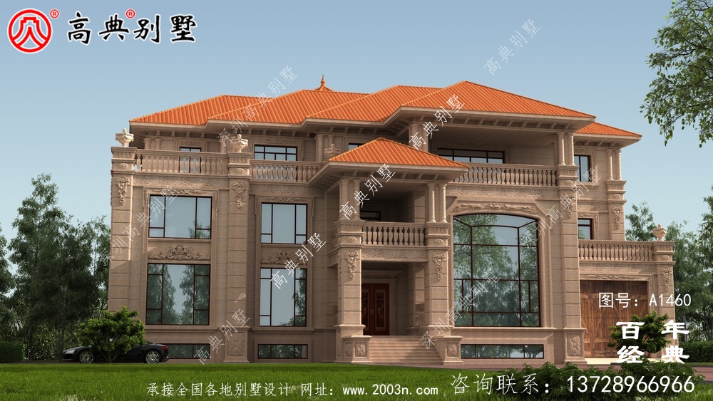 三層歐式石材豪華別墅設計圖_鄉村別墅工程圖紙