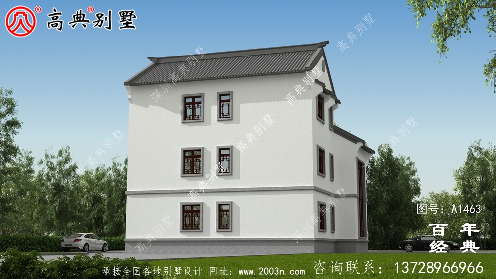 新中式三層復式別墅設(shè)計圖紙_鄉(xiāng)村別墅工程圖紙