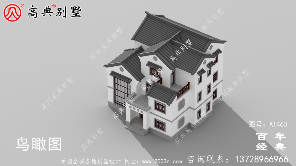 新中式三層復式別墅設(shè)計圖紙_鄉(xiāng)村別墅工程圖紙