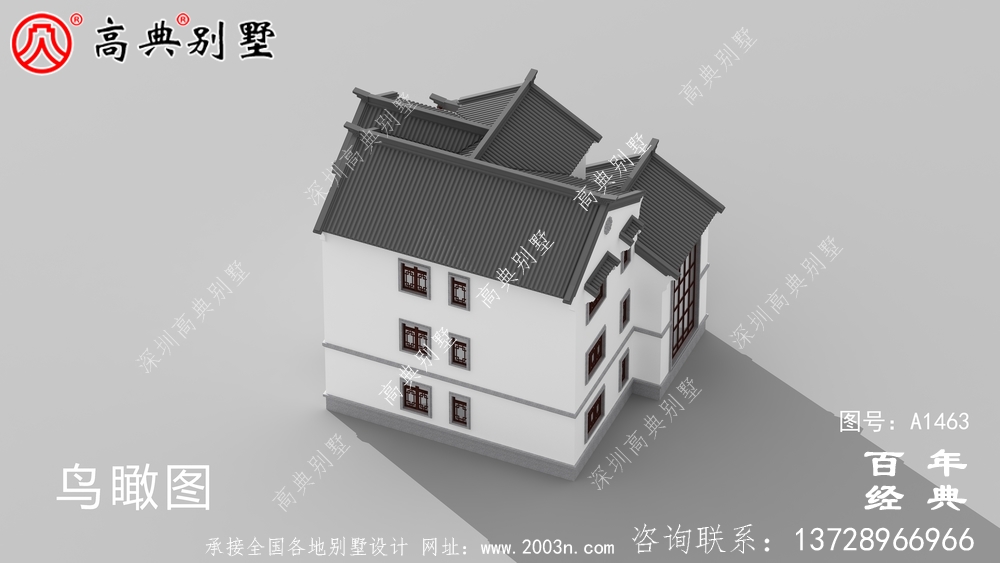 新中式三層復式別墅設(shè)計圖紙_鄉(xiāng)村別墅工程圖紙