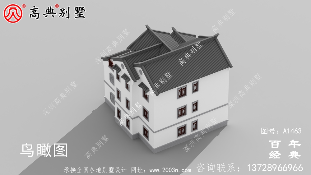 新中式三層復式別墅設(shè)計圖紙_鄉(xiāng)村別墅工程圖紙
