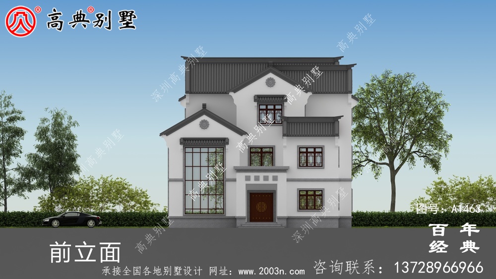 新中式三層復式別墅設(shè)計圖紙_鄉(xiāng)村別墅工程圖紙