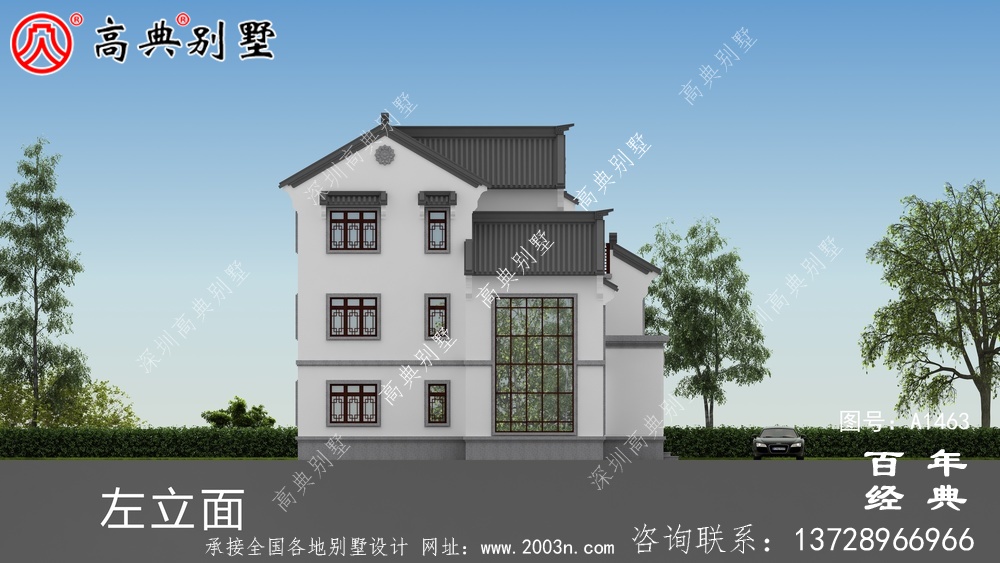 新中式三層復式別墅設(shè)計圖紙_鄉(xiāng)村別墅工程圖紙