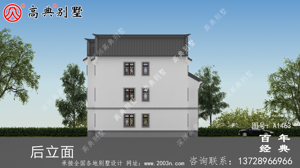 新中式三層復式別墅設(shè)計圖紙_鄉(xiāng)村別墅工程圖紙
