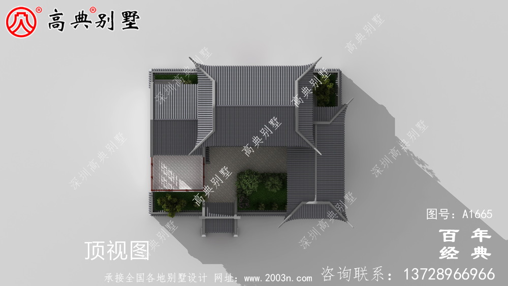新中式三層蘇式園林別墅設(shè)計圖紙和效果圖_農(nóng)村三層別墅設(shè)計