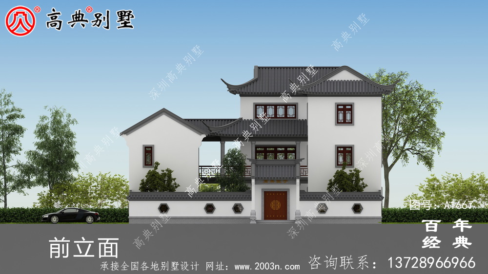 新中式三層蘇式園林別墅設(shè)計(jì)圖紙_鄉(xiāng)村別墅工程圖紙