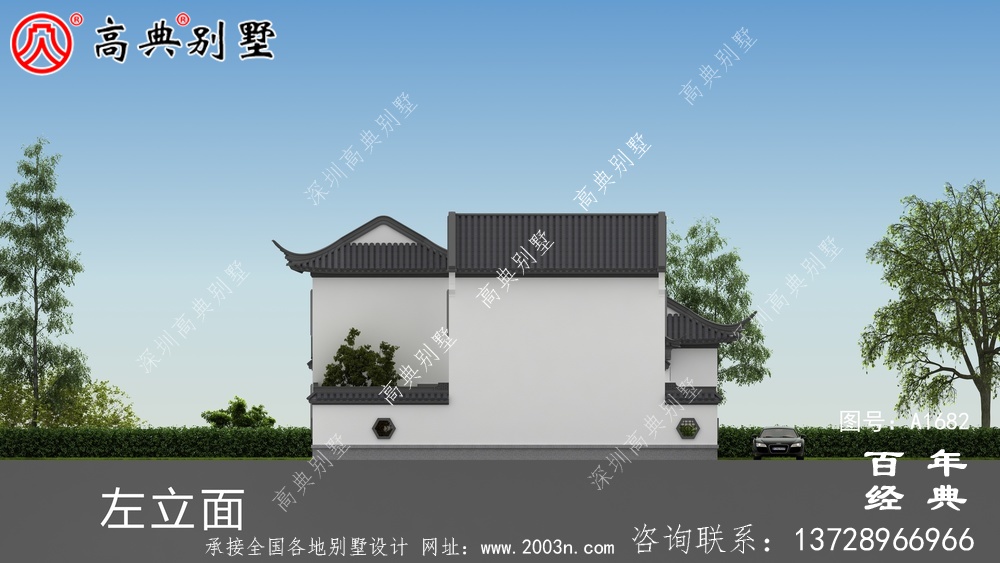 两层中式院子别墅设计图纸及效果图_农村三层别墅设计