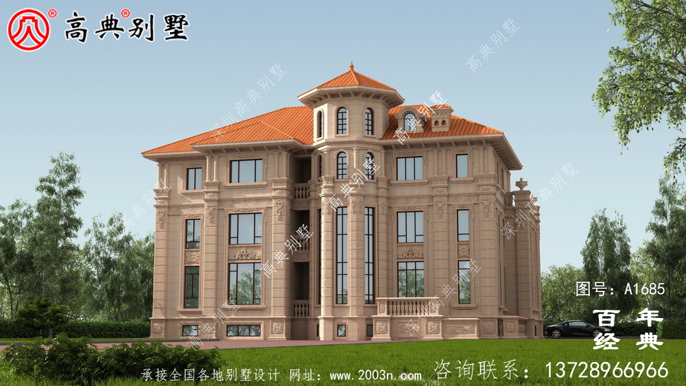 欧式三层别墅效果图及图纸_农村三层别墅设计