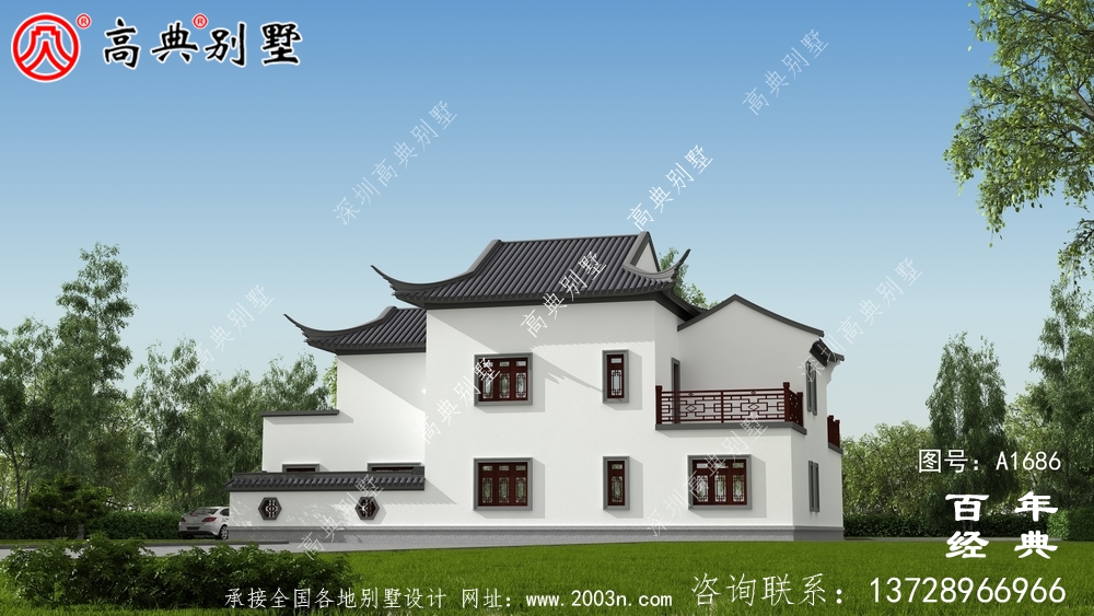 两层中式房屋设计图纸及效果图_农村三层别墅设计