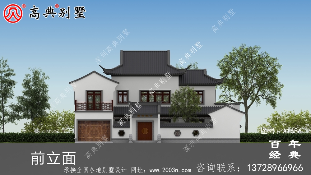 两层中式房屋设计图纸及效果图_农村三层别墅设计