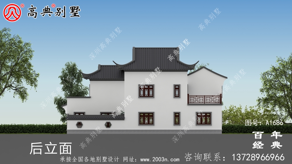 两层中式房屋设计图纸及效果图_农村三层别墅设计