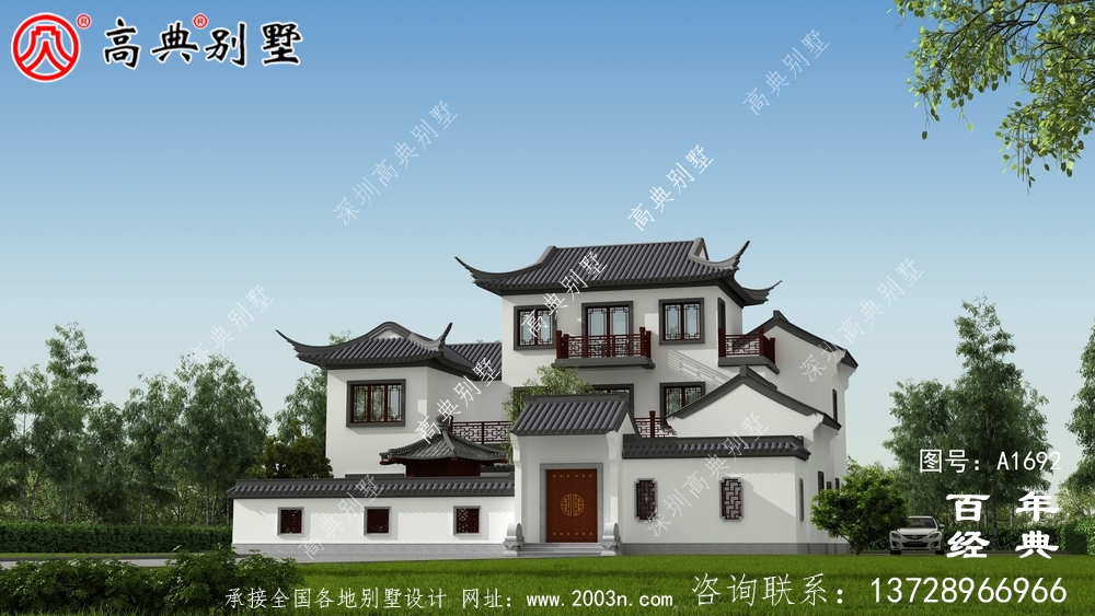 乡村三层别墅效果图_农村三层别墅设计
