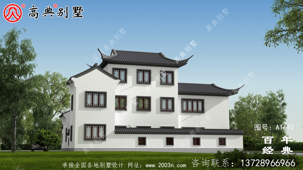 乡村三层别墅效果图_农村三层别墅设计