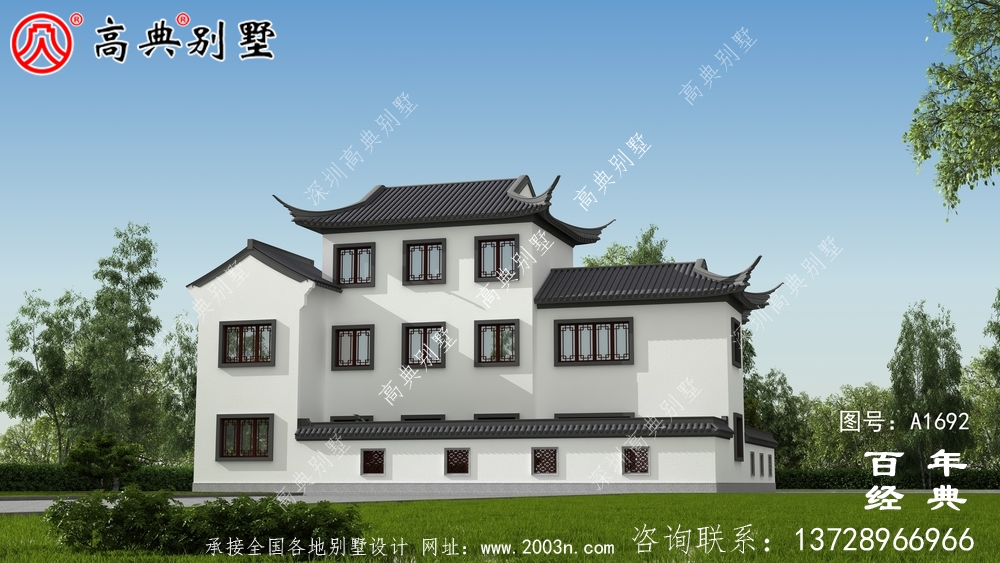 乡村三层别墅效果图_农村三层别墅设计