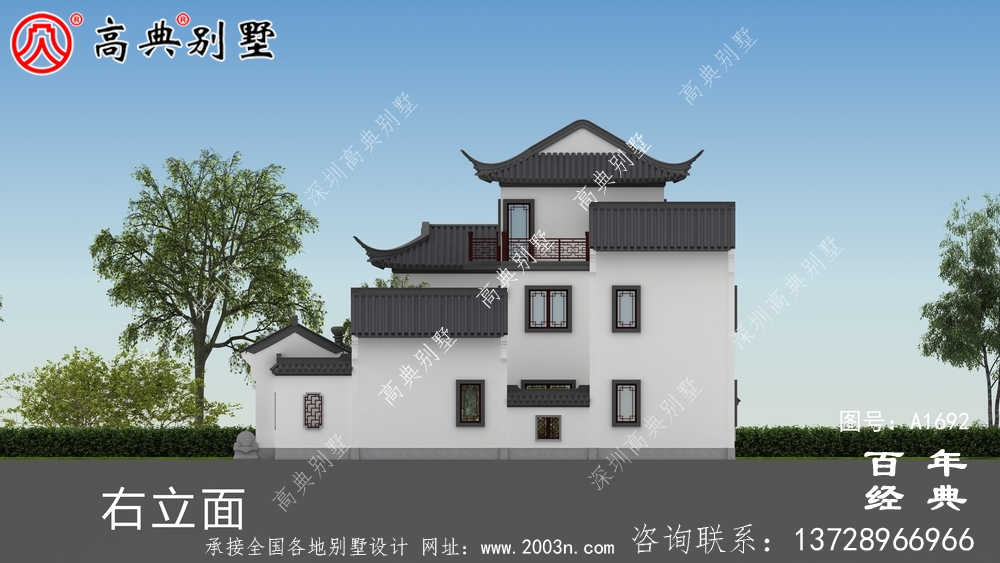 乡村三层别墅效果图_农村三层别墅设计