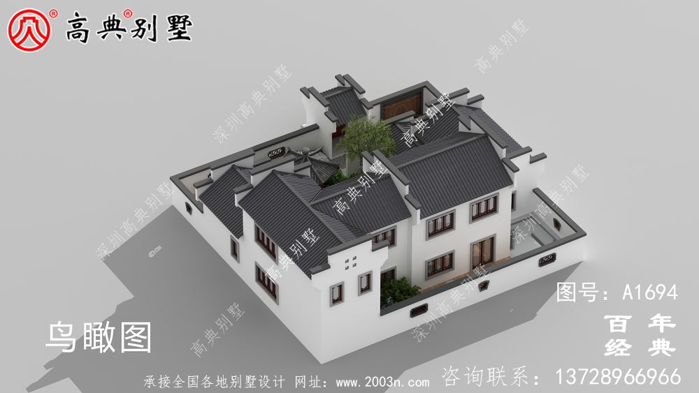 豪华两层新中式别墅设计图纸_农村四层别墅设计