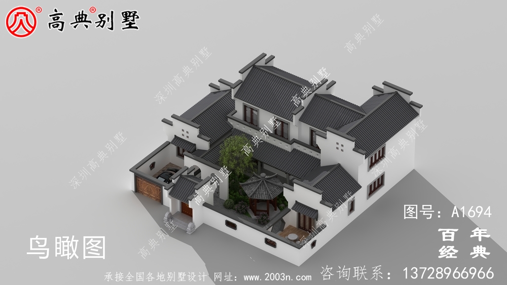 豪华两层新中式别墅设计图纸_农村四层别墅设计