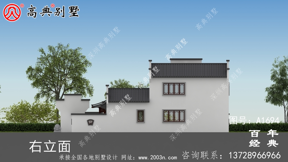 豪华两层新中式别墅设计图纸_农村四层别墅设计