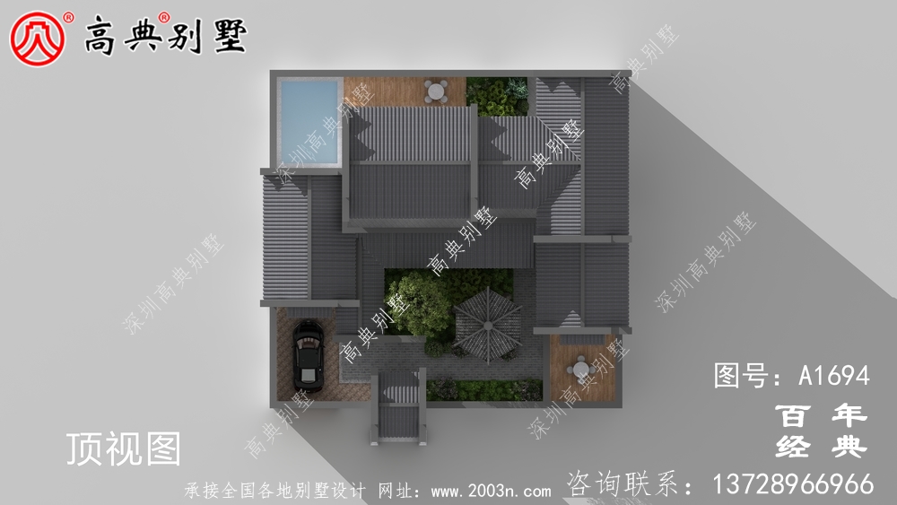豪华两层新中式别墅设计图纸_农村四层别墅设计